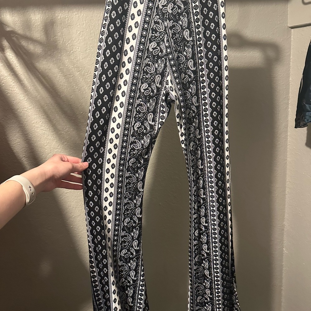 Windsor Black and White Patterned Flare Pants